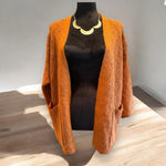 Coco + Carmen  Open Front Cardigan Scallop Arm Hem 3/4 Sleeve S/M Rust‎ Orange Photo 4