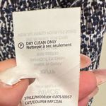 Vince NEW SILK STATIC DOT BLACK WHITE BLUE GRAY PRINT TRAPEZE SPLIT VNECK DRESS Photo 10