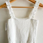 Wilfred Aritzia  New Chianti Jumpsuit Stretch Smocked White Size Medium Photo 3