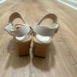 Clarks  | Women's White Leather Comfortable Espadrille Wedge Sandals, Size 7W Photo 6