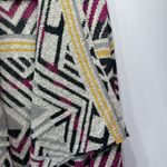 Lucky Brand Long Gray Black Purple & Yellow Aztec Design Open Front Cardigan M Photo 7