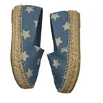 Steve Madden  TALAN Blue Chambray Star Print Espadrilles Size 7.5 Flats Photo 3