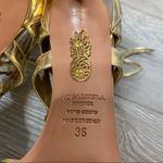 Aquazzura Beverly Hills gold metallic laceup heels Size 5 Photo 1