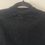 Vintage 1960’s beaded Lambs Wool Sweater size Small Black Photo 4