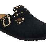 Birkenstock  Boston Rivets Suede Leather Clog Black Photo 0