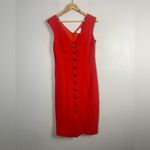Anthropologie MAEVE red sleeveless textured button down dress medium Photo 2