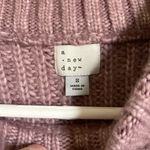 A New Day π Mauve Heathered Crew Neck Cable Knit Puff Long Sleeve Sweater #P Photo 2