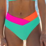Popvil neon pink orange aqua bright bikini bottoms swimwear NWT size small Photo 5