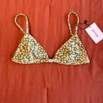 Matteau Petite Triangle Top Spring Daisy Green Yellow Size US 4 C/D Cup NWT Photo 1