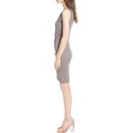 Leith NWT  Ruched Bodycon Sleeveless Mini Dress Tan Dusk Heather Knit Size XL NEW Photo 6