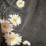 Driftwood  Black Denim Shotralls with Floral Embroidery. Size XS Photo 6
