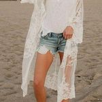 Women’s Bathing Suit Kimono Lace Cover Up Size M Photo 0