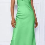 ZARA NWT Green Satin Maxi Dress Photo 1