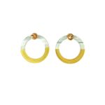 Women's white gray gold colored round circle fashion jewelry earrings Photo 2
