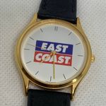 Vintage quartz analog watch gold tone 33mm round case east coast dial running Photo 2