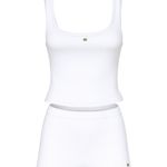 Victoria's Secret Victoria’s Secret 100% Cotton Tank & Shorts Pajama Set white size L Photo 2