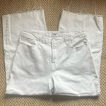 Good American  Bone White Wide Leg Raw Hem Jeans Sz 15 (Sz 32) High Rise Photo 0