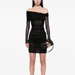Mugler One Shoulder Mini Dress in Black 42 New Womens Long Sleeve Size undefined Photo 14