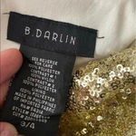 B Darlin 🆕B.Darlin A-Line Scoop Short Gold Sequin Ivory Dress 3/4🆕 Photo 11