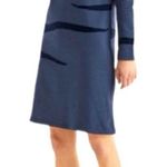 Boden Sweatshirt Dress Cotton Navy Blue Velvet Burnout Zebra Tiger Stripes 4R Size 4 Photo 0