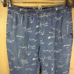 Teddy Fresh  All Over‎ Print 2XL Denim Joggers Graffiti Drawstring Waist Pants Photo 1