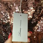 Lovers + Friends  Knoll Mini Dress Rose Pink Sequins Strapless Bodycon Size S NWT Photo 8