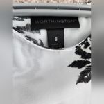 Worthington Women floral Blouse Black and White Photo 2