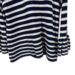 John Paul Richard Navy & White Striped Knit Top Bell Sleeve Sweater Women's M Blue Size M Photo 7