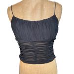 Princess Polly  Black Sheer Corset Top Ruched Sleeveless Tank US 8 Photo 1