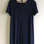 Loft ANN TAYLOR SHORT SLEEVE TIE BACK SHIFT DRESS NAVY Photo 0