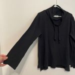 Lou & grey ANN TAYLOR LOFT Solid Black Drawstring Cowl Neck Pullover Sweatshirt Photo 6