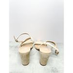 BP Sandals Womens Size 6.5 Light tan Ankle Strap Leather Open Toe Block Heel Photo 4