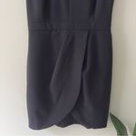 BCBGMAXAZRIA  Black V-Neck Faux Wrap Mini Dress Sleeveless Solid Business casual Photo 3