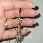 Boho Chic Beaded Tassel Lariat Necklace‎ Gold White Seed Bead Layered Photo 2