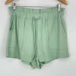 BLANKNYC Womens Mint Green‎ Casual Drawstring Paper bag Ramie Shorts Medium Green Photo 0