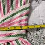 Handmade Vintage 1950s  Striped Pink Green Dress 3/4 Sleeve size 6 Photo 4