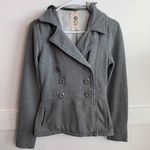 Roxy  Gray Removable Hood Pea Coat Photo 0