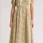 The Great 100% silk hyacinth puff sleeve midi maxi dress floral cottagecore 0 Green Size XS Photo 3