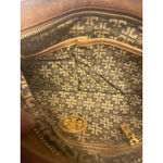 Tory Burch Fringe Leather Crossbody Bag Tan Suede Whipstitch Detail Photo 4