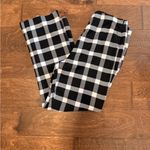 Gap NWOT Black and White Plaid Cropped Flare Pants with Side Zipper & Pockets Photo 4