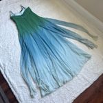 BCBGMAXAZRIA RARE Vintage 90s Y2K Silk Formal Gown ASO Phoebe Friends Ombré Blue Photo 7