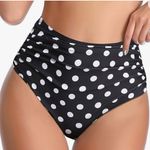 Tempt Me  polka dot black high rise swim bottoms size XL new Photo 0