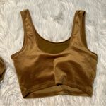 Aerie  Offline Velour Set Gold Tan Sports Bra Leggings L/XL Photo 2