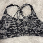 Lululemon  Free To Be Zen Black White Abstract Print Strappy Sports Bra 12 Photo 0