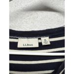 L.L.Bean Vtg Shirt M Blue Striped Cotton Boat Neck 3/4 Sleeve Coastal Preppy 90s Photo 1