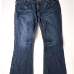 American Eagle Bootcut Wide Leg Pocket Embroidered Details Blue Jean sz 12 Photo 0