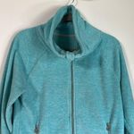 Calvin Klein Women's Fleece Marl Turquoise Jacket Full Zip Mock Neck, Medium Photo 7