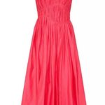 NEW NWT Aje. Sculptra Nya Gathered Midi Dress In Rouge Pink Size 6 Photo 5