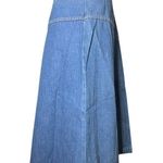 Vintage Cotton Denim Maxi Skirt with slight drop Photo 1