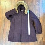 Liz Claiborne WOMAN, double zipper coat, detachable faux fur hood, plus size 1X Photo 13